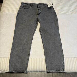 Abercrombie Grey High Rise Ankle Straight Jean Size 18L